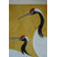  Art mural encadré, impressions de héron sous verre H 27,5 po - noir, blanc et rouge, ensemble de deux