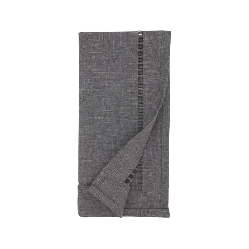 Laser-Cut Hemstitch Napkin (Set of 4), Dark Gray