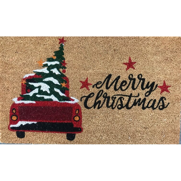 Christmas Tree Mat Xmas Welcome Decorative Doormat Non Slip Winter