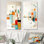 Ensemble de 2 reproductions d'art murales Mid-Century Radiant of Geometric I - Orange