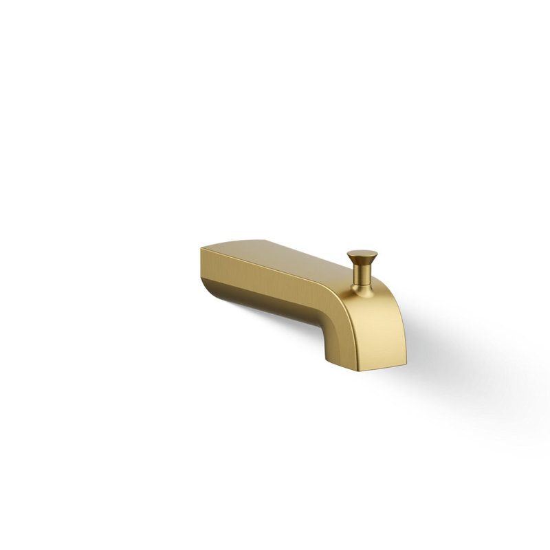 Pitch Wall-Mount Diverter Bath Spout, Vibrant Brushed Moderne Brass