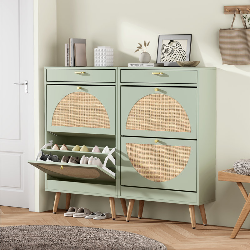 Armoire de rangement Cerina Boho, Vert Morandi