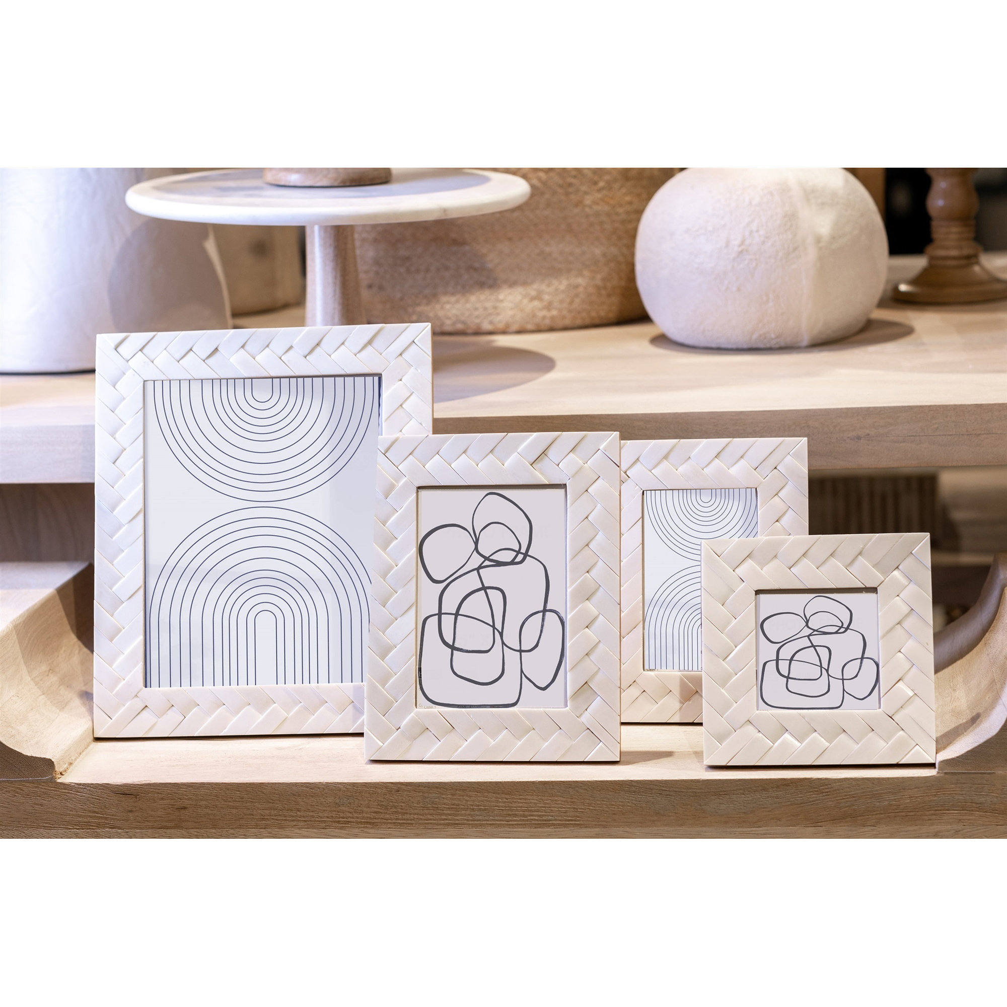 Zephyr Bone Embossed Picture Frame, Brown, 5" x 7"