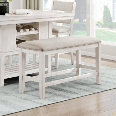 Counter Height Dining Bench Upholstered Seat Wooden Furniture 1Pc