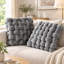 Ensemble de 2 coussins décoratifs de luxe noués à la main, coussins moelleux et épais à nœuds pour canapé, lit et décoration intérieure-112450025