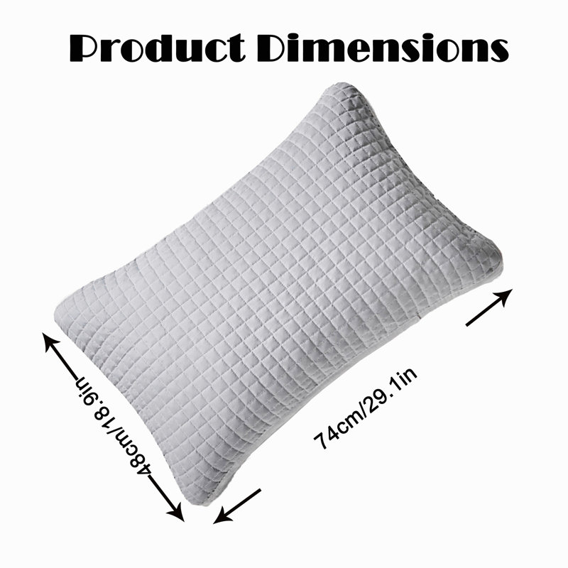 Quilted Pillow Sham - Half-enclosed - Gray, Gray