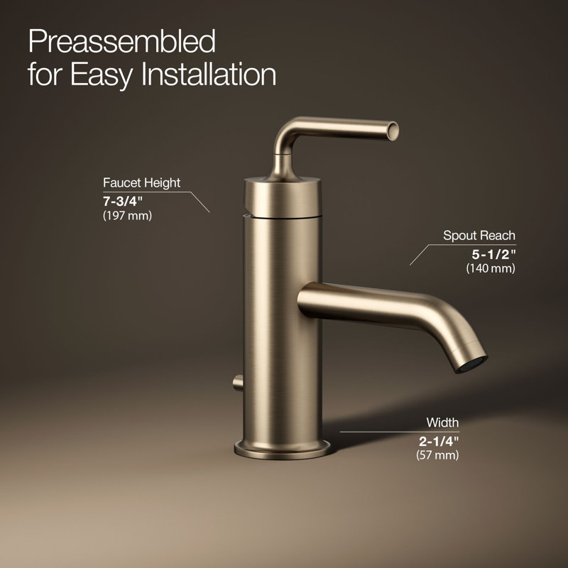 Purist Single Hole Bathroom Faucet, Vibrant Brushed Bronze