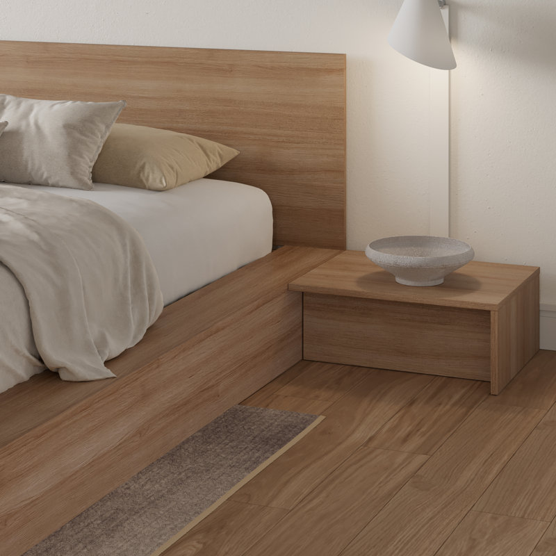 Makoa 3 Piece Low Profile Platform Bedroom Set, Brown, Queen