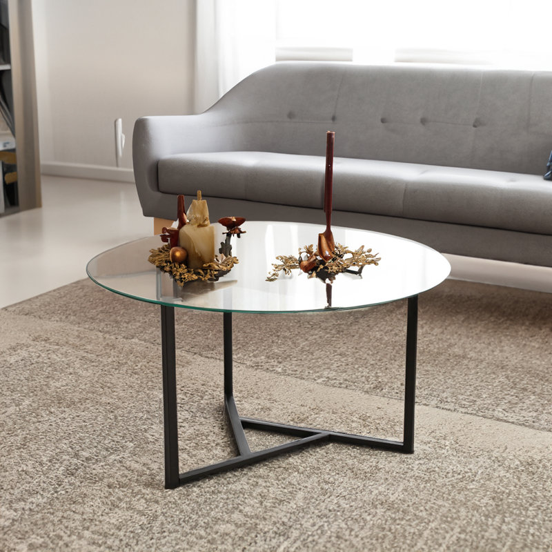 Table basse avec rangement Mampre, Transparent