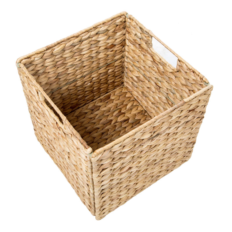 Panier de rangement en osier pliable Hyacinth avec structure en fil de fer
