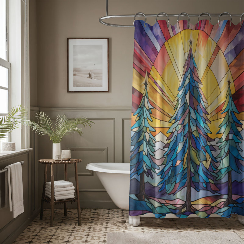Stain Tree Designs - Rideau de douche standard 1 pièce, H 74 po x l 71 po
