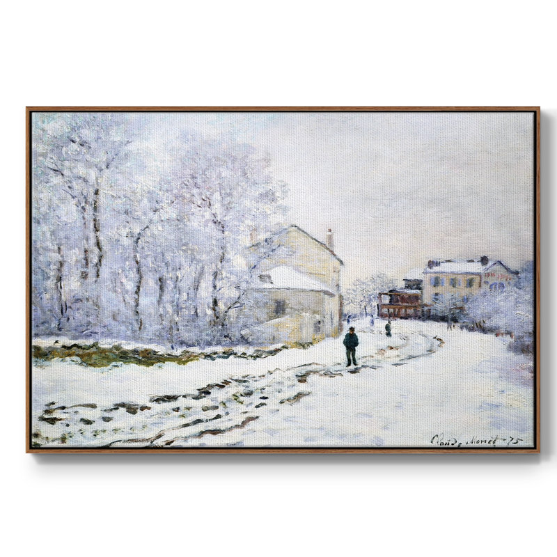 «Snow In Argenteuil», 1875, reproduction d'art sur toile, H 17 po x l 25 po x P 2 po, Noyer