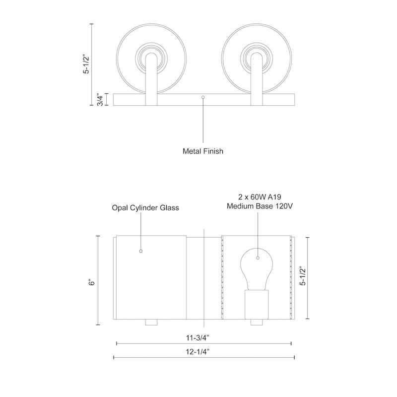 Bridgewater 2 - Light Vanity Light, Chrome