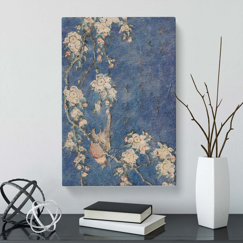 Bullfinch And Weeping Cherry Blossoms by Katsushika Hokusai - Wrapped Canvas Painting, 76cm H x 50cm W x 3cm D