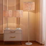 Luxury Marble Floor Lamp- Buy 1 Get 3 with Faux Fur Shade & LED Bulb