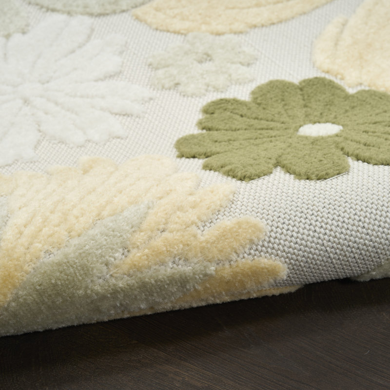 Tapis moderne ivoire Nourison Aloha, Rectangle 2 pi 8 po x 4 pi