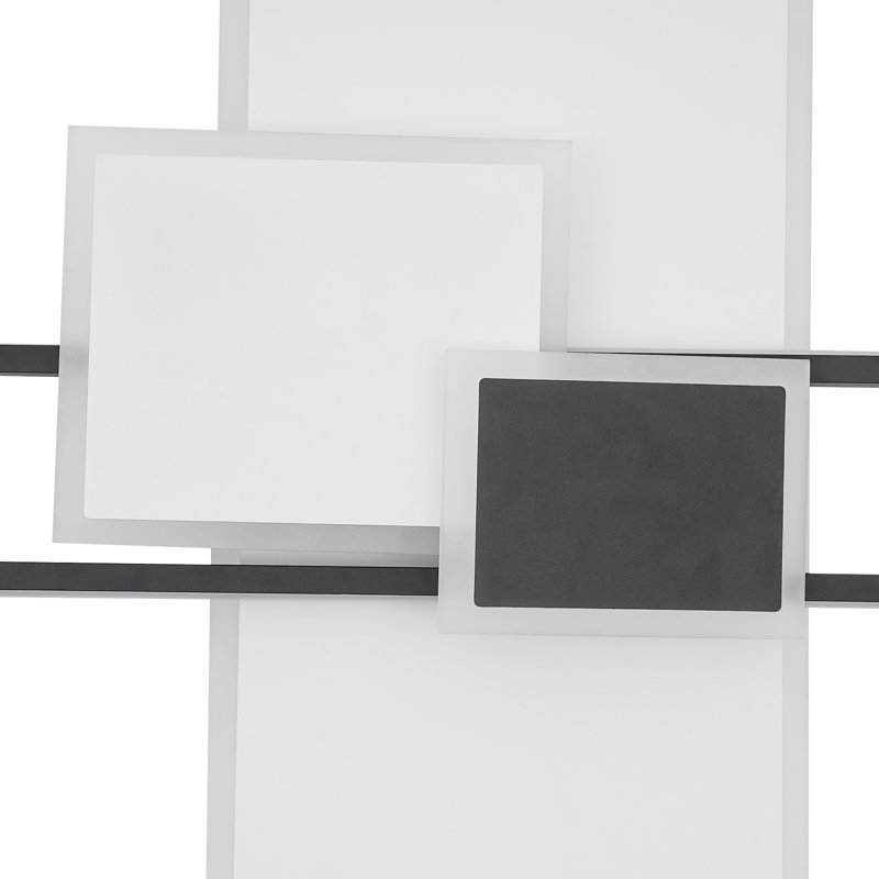 Luminaire encastré 32 po moderne noir et blanc