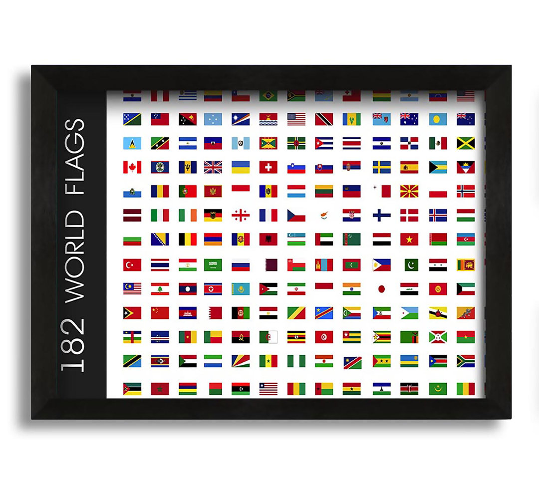 Gerahmtes Leinwandbild World Flags