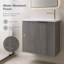Meuble-lavabo simple flottant gris 22 po avec lavabo en céramique et portes à fermeture en douceur