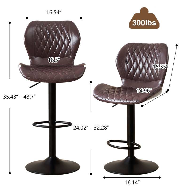 Tabouret de bar pivotant à hauteur réglable, Café, 4