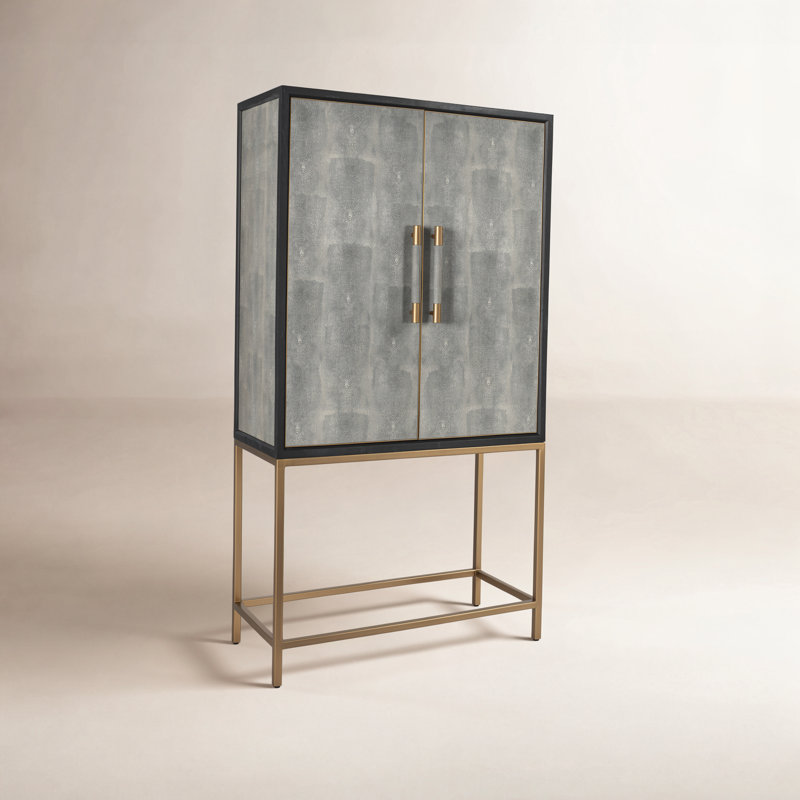 Meera TV-Armoire, Gray/Gold