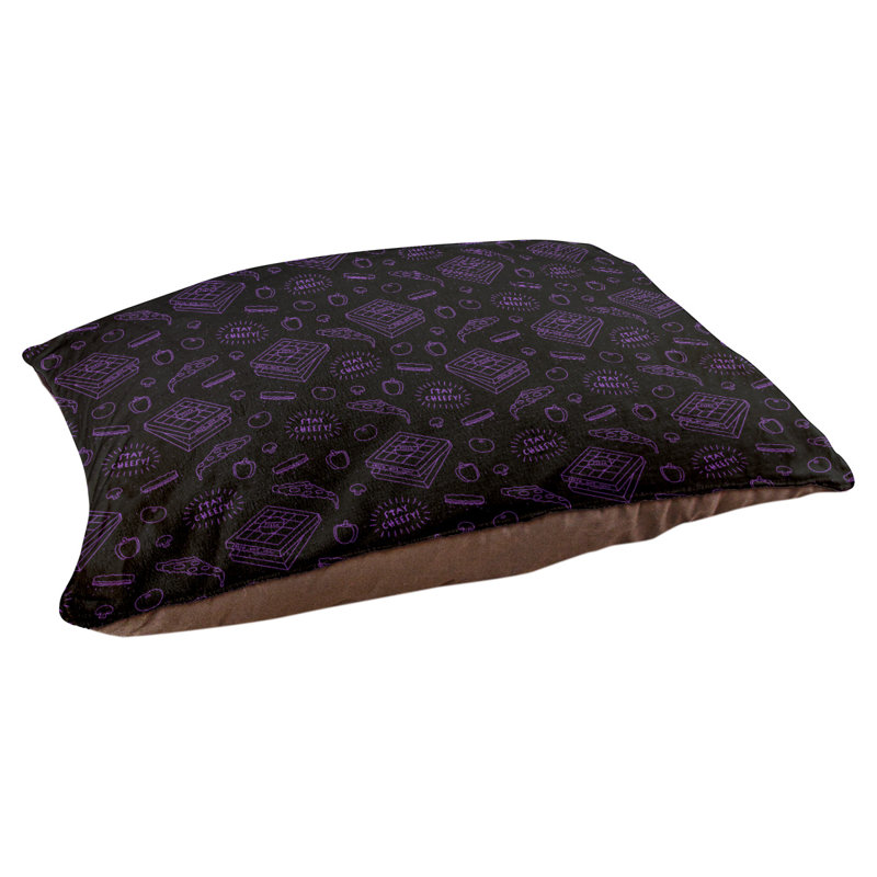 Campion Fleece Pet Bed, 29.5" L x 19.5" W, Black/Purple