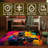 70" X 55" Dark Boom Shooting Battle Game Rug - Colorful Bomb War Design, Polyester Non-Slip Gaming Carpet For Bedroom Playroom-1215845828