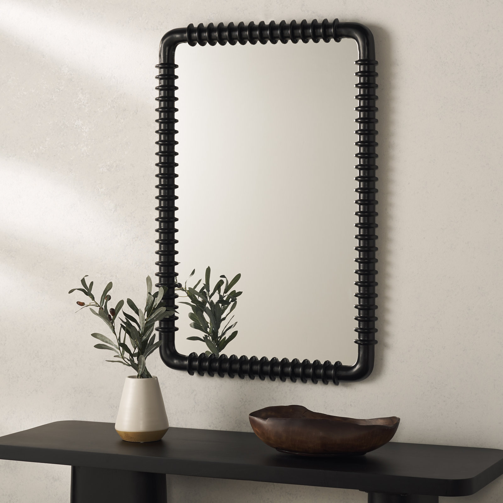 24" Black Accent Mirror