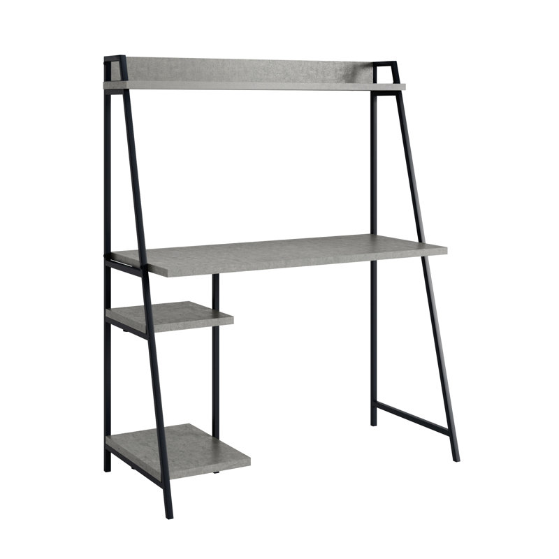 Bureau avec rehausse Hanni, Noir/gris