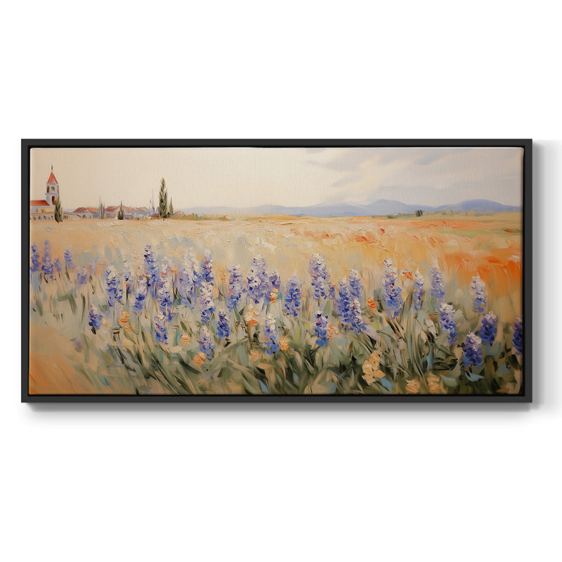 Botanical Series-CECXVII- Toile tendue avec châssis tendue, prête à être accrochée, H 25 po x l 49 po, Noir