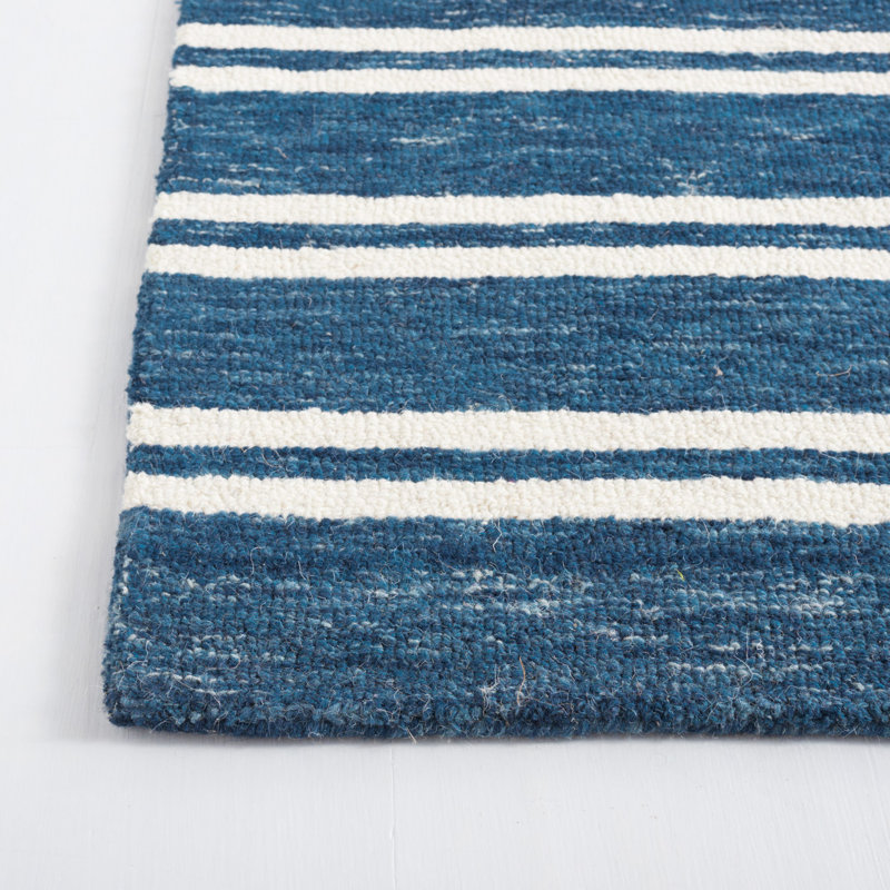 Tapis rayé en laine et coton touffeté à la main Mclaughlin, Rectangle de 5 pi x 8 pi
