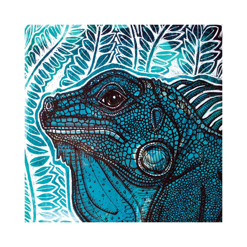 Blue Iguana by Lynnette Shelley - Wrapped Canvas Print, 30.48 cm H x 30.48 cm W