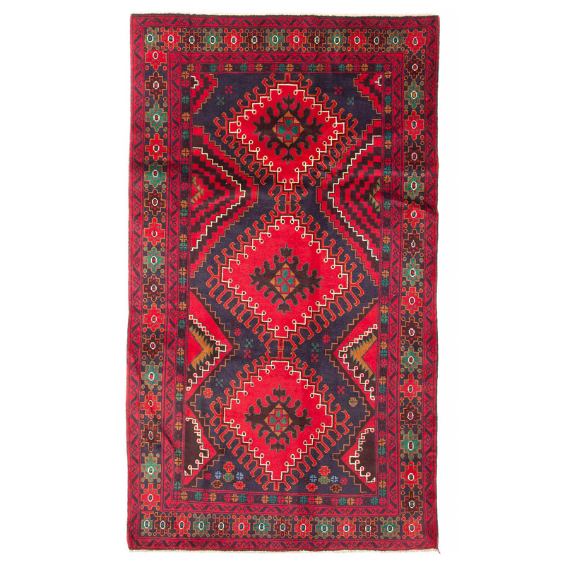 Tapis rouge Teimani 3 pi 7 po x 6 pi 4 po