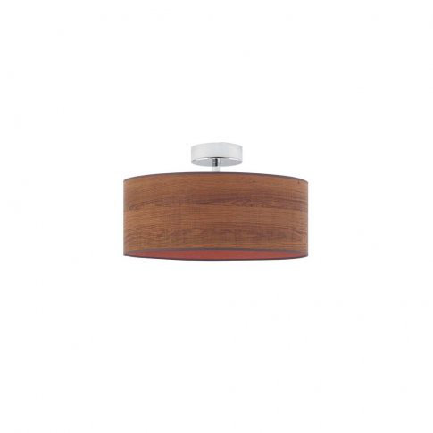 Birmadevi Fabric Semi Flush Mount, White, Dark Brown