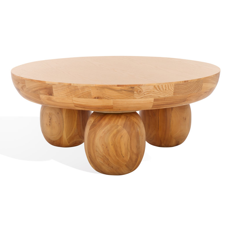 Hayliette Solid Wood Coffee Table, Beige