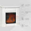 Foyer électrique autoportant 32 po et radiateur 1400 W, affichage de la flamme à DEL, protection contre la surchauffe, télécommande, blanc, foyer blanc confortable, élément chauffant, apparence, télécommande, maison