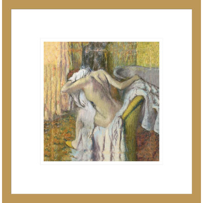 «After the Bath Woman» se sécher par Edgar Degas - Impression sur toile