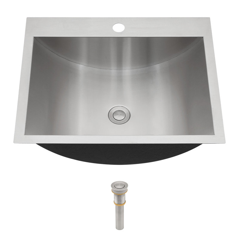 Sarlai 17'' Stainless Steel Rectangular Bathroom Sink