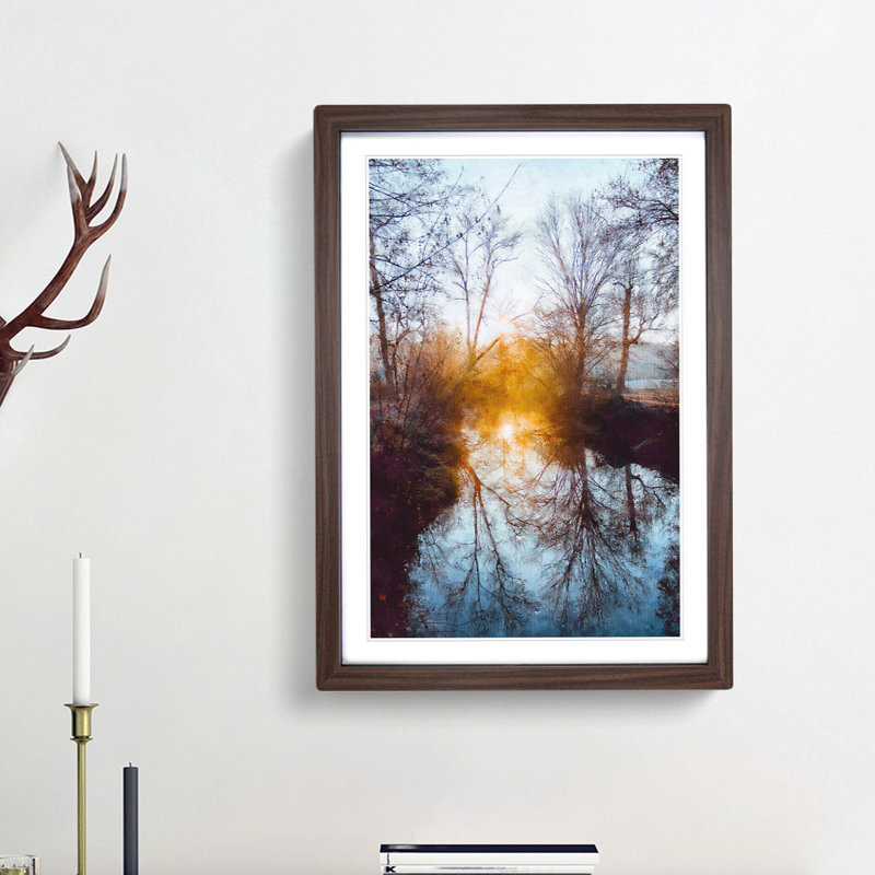 Trees - Picture Frame Painting Print, 87cm H x 62cm W x 2cm D, Walnut Framed