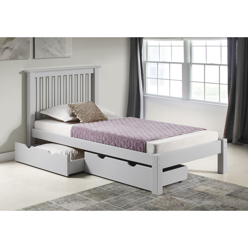 Lit plateforme Ratcliff, Gris tourterelle, Simple