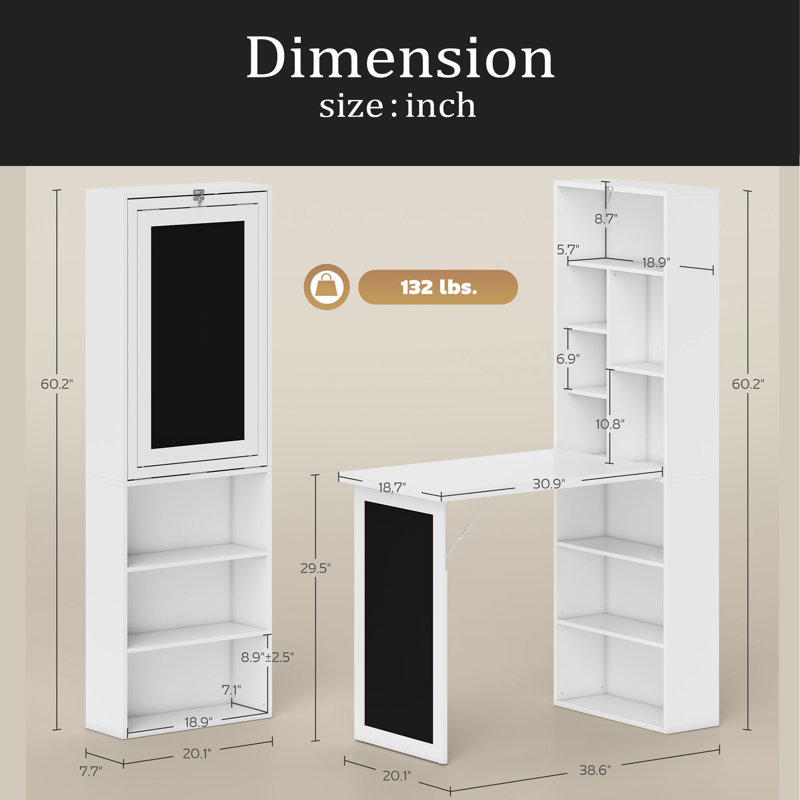 Bureau d'ordinateur pliable, bureau d'ordinateur mural