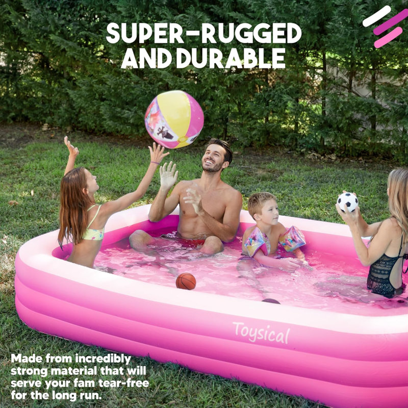 Piscine gonflable pour enfants et adultes - 118 x 72 x 22 - Plus durable que les autres piscines gonflables pour adultes - Comprend des patches