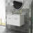 32" Wall-Mounted Glossy White Bathroom Vanity with Ceramic Sink Combo and 2 Soft-Close Doors