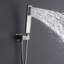 Système de douche carré 10 po, noir mat et nickel brossé, valve d'équilibre, 2 têtes, corps en laiton massif avec détails en nickel, laiton, fixation murale