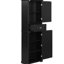 Grande armoire de salle de bain noire avec tablette réglable et tiroir de rangement intérieur