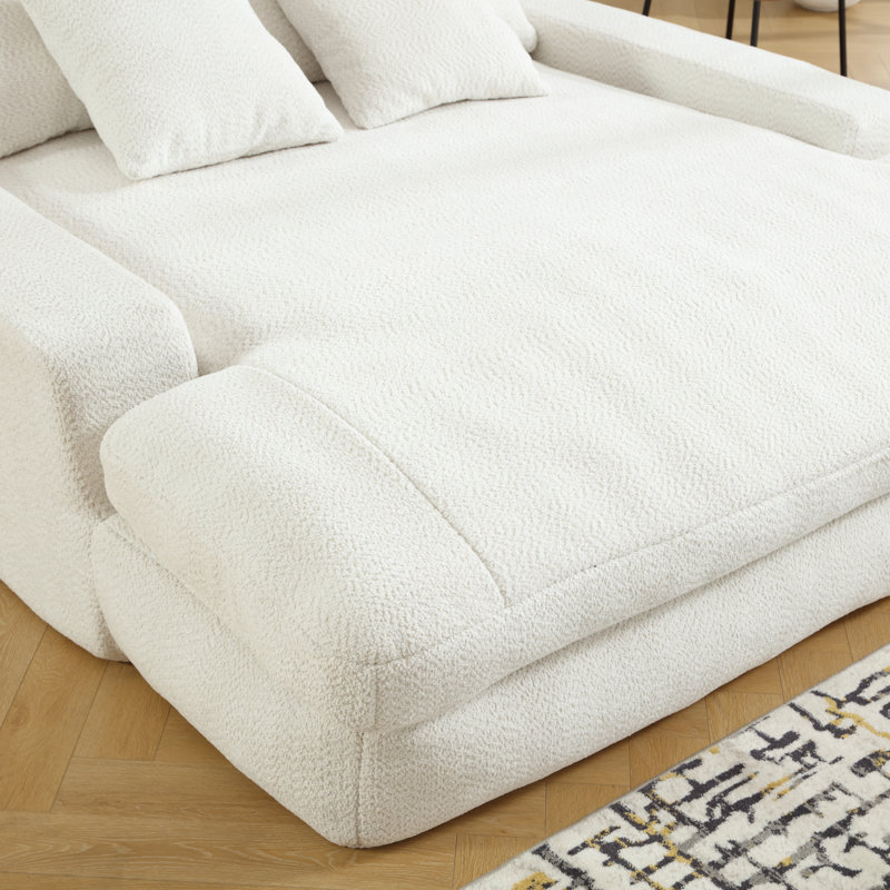 Chaise longue rembourrée Allianna, Beige