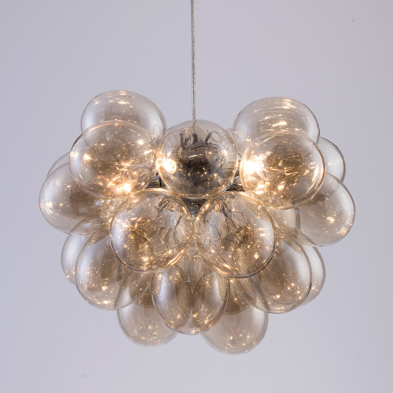 Abdurrahman 5 - Light Polished Chrome Cluster Pendant, Gold