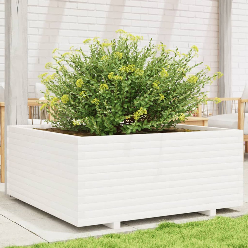 Wood Planter Box, 49.5cm H x 110cm W x 110cm D, White