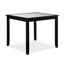 Table de bout moderne de 5 pièces avec table carrée et chaises rembourrées à finition bicolore brun foncé pour les repas à la maison avec sièges en bois crème +