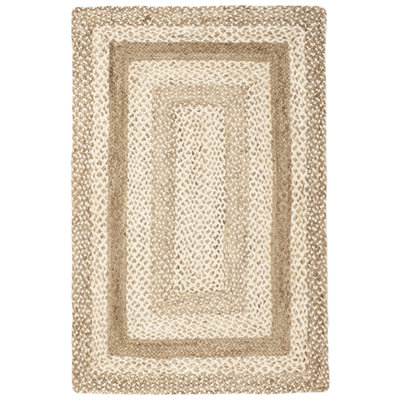 Vincent Natural Fiber Hand Woven Jute And Cotton With Latex Solid Color Rug